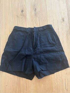 Madewell Women's High-Waist Black Linen Shorts size 2